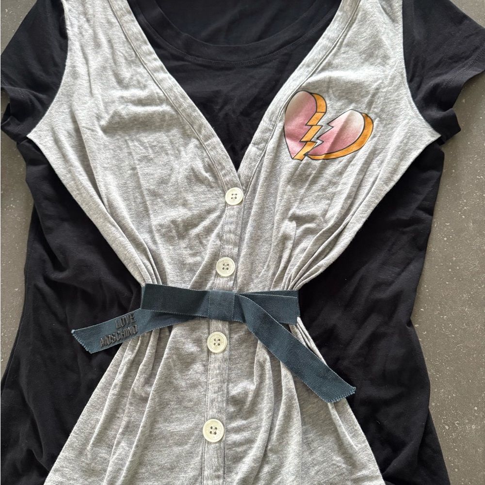 Moschino Black and Gray Knit Detail